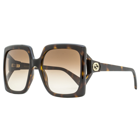 Gucci Square Sunglasses GG0876S 002 Dark Havana 60mm 876 - Picture 1 of 3